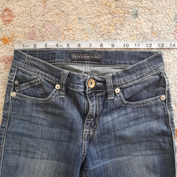 Rock & Republic Kendall Western Straight Leg Jeans Sz 4 – Dark Wash Mid Rise - Picture 6 of 10